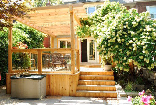 Cedar deck with pergola