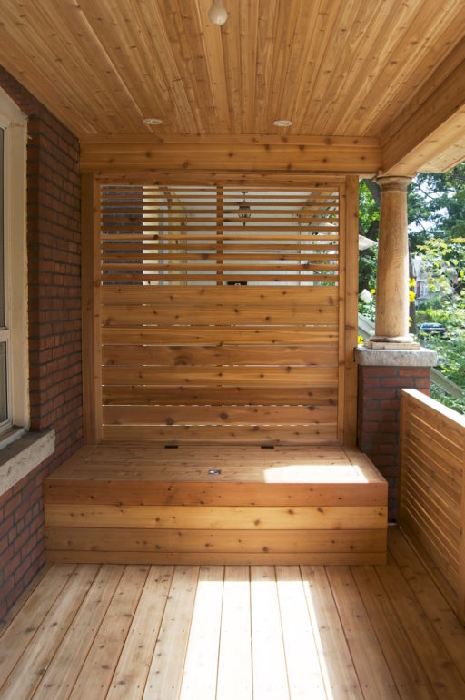 Front porch with built in garbage storage bench(5)